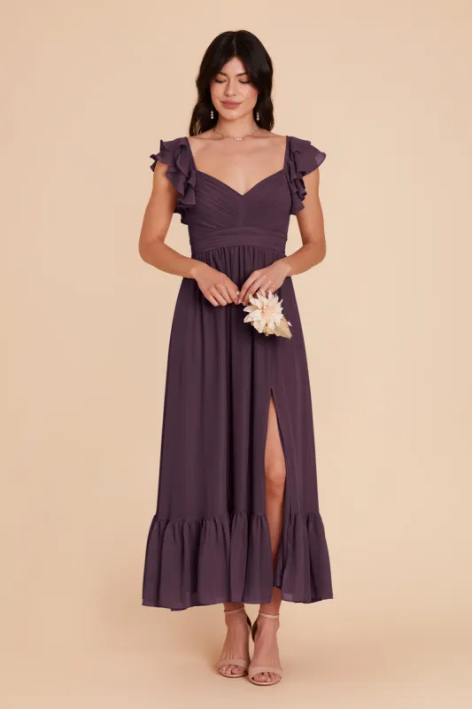 Michelle Chiffon Dress - Plum sold by Birdy Grey