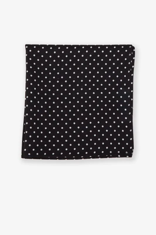 Didi Pocket Square - Black Dot sold by Birdy Grey