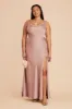 Lisa Long Matte Satin Dress - English Rose sold by Birdy Grey