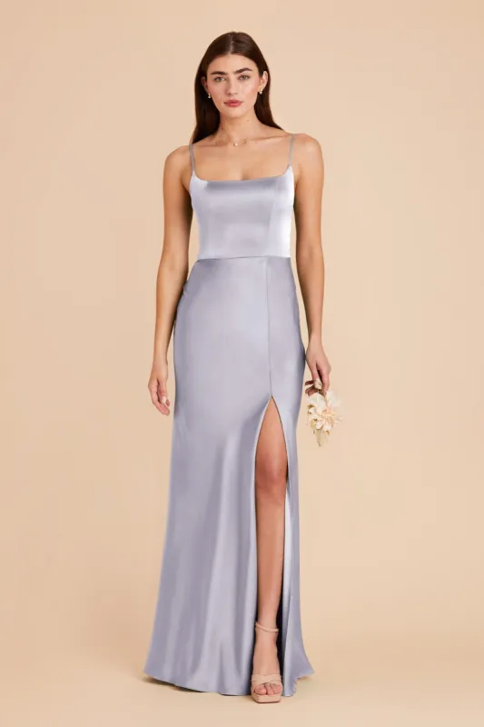 Mai Matte Satin Dress - Periwinkle Blue sold by Birdy Grey