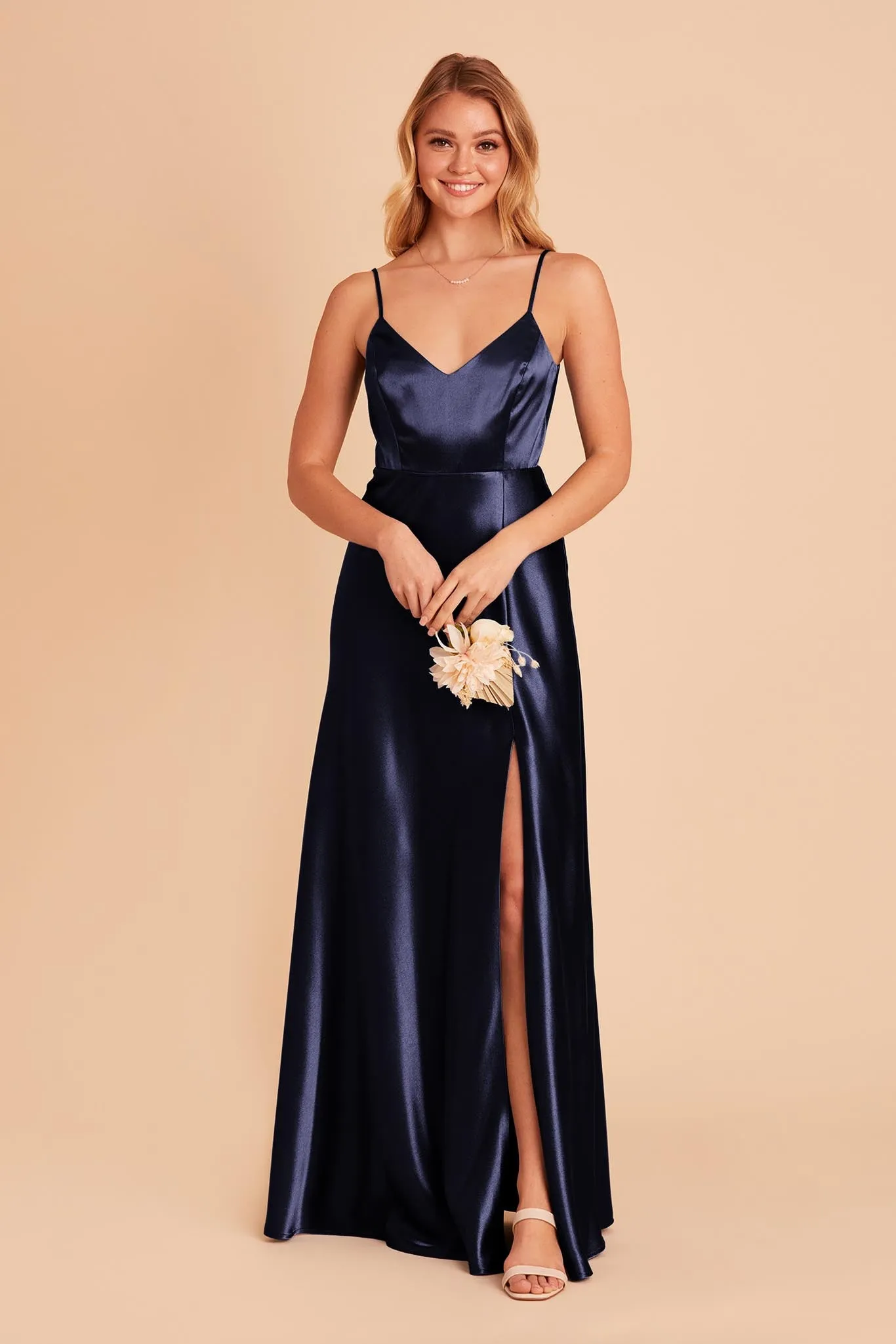 Jay Shiny Satin Dress - Navy sold by Birdy Grey product image thumbnail 2