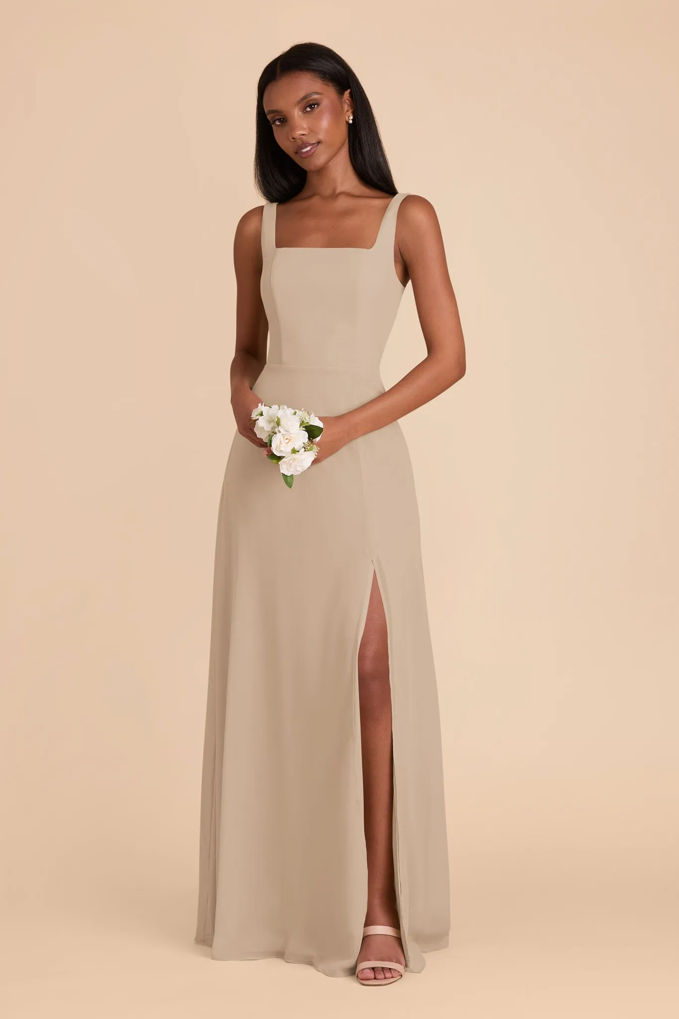 Alex Convertible Dress Chiffon - Almond sold by Birdy Grey product image thumbnail 4