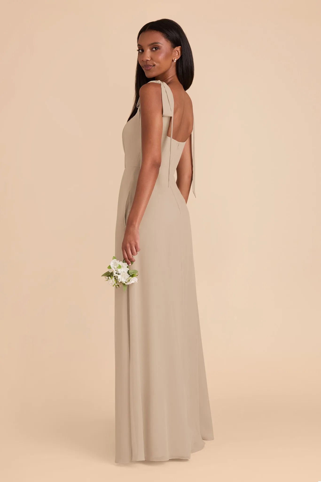 Alex Convertible Dress Chiffon - Almond sold by Birdy Grey product image thumbnail 5