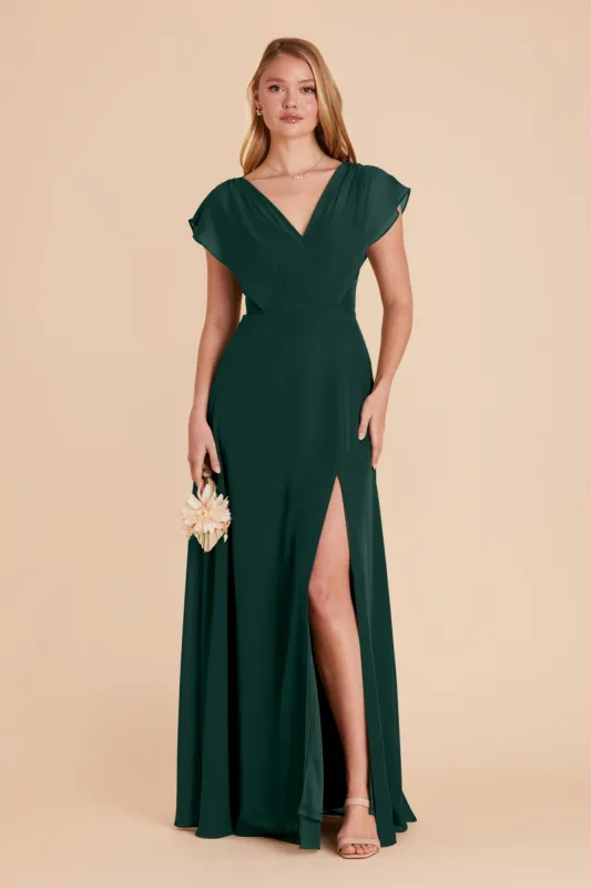 Violet Chiffon Dress - Emerald sold by Birdy Grey