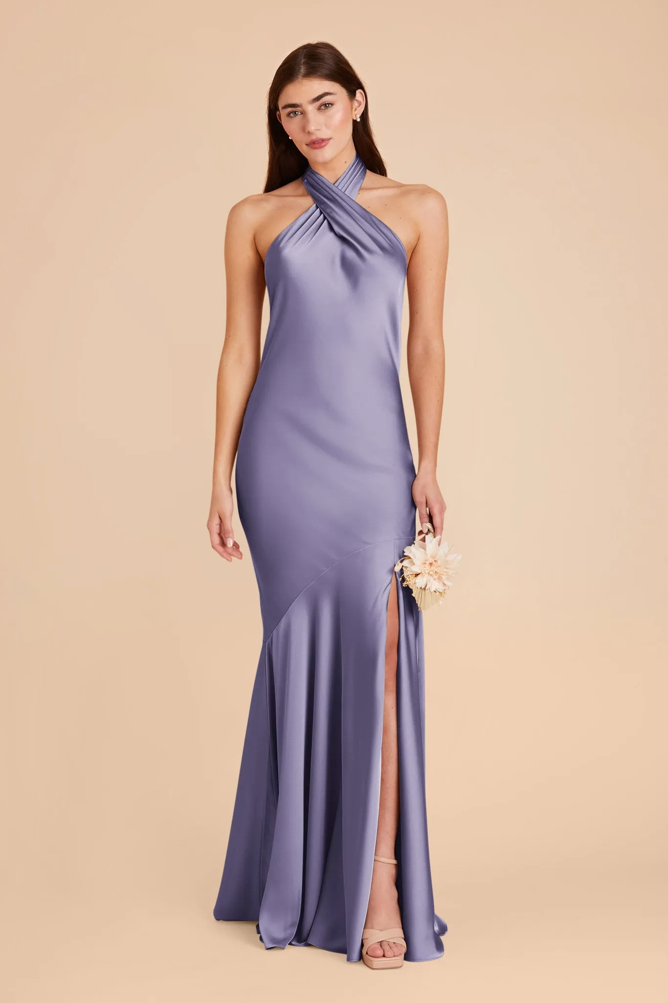Stephanie Matte Satin Dress - Wisteria sold by Birdy Grey