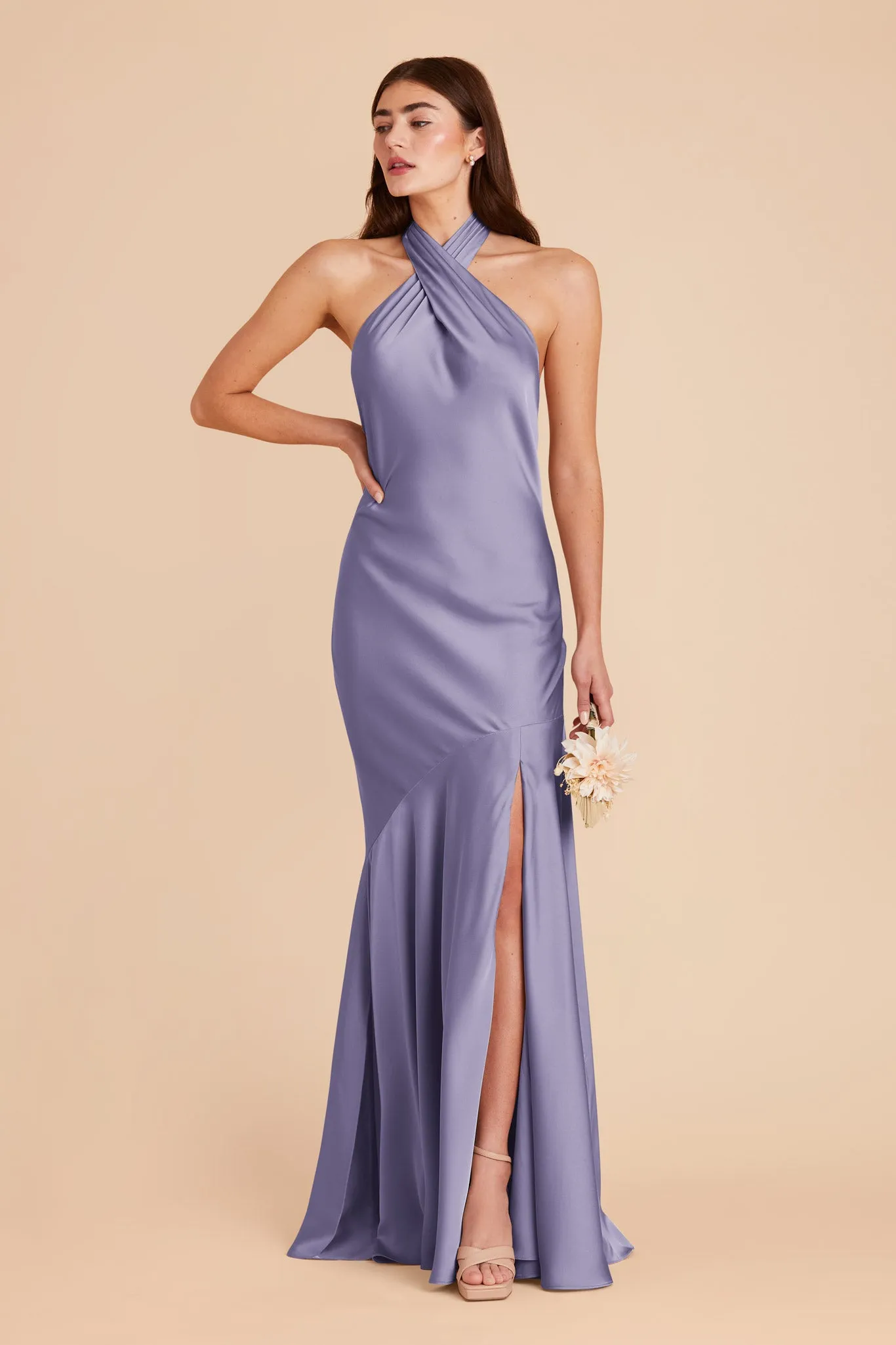 Stephanie Matte Satin Dress - Wisteria sold by Birdy Grey product image thumbnail 3