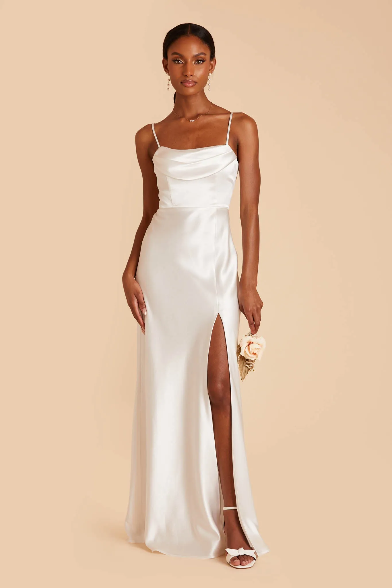 Mia Shiny Satin Convertible Dress - White sold by Birdy Grey product image thumbnail 3