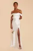 Mia Shiny Satin Convertible Dress - White sold by Birdy Grey