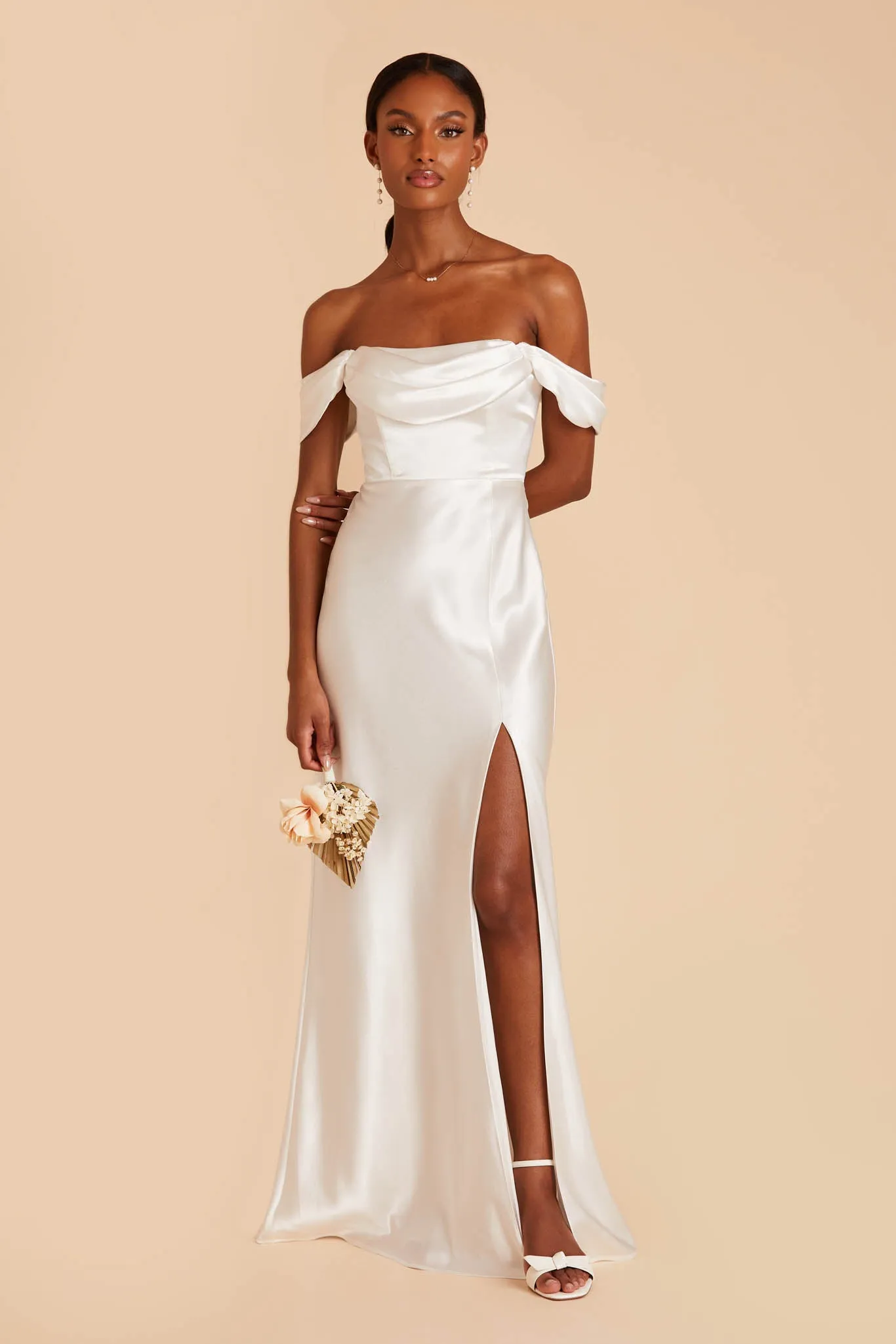 Mia Shiny Satin Convertible Dress - White sold by Birdy Grey product image thumbnail 5