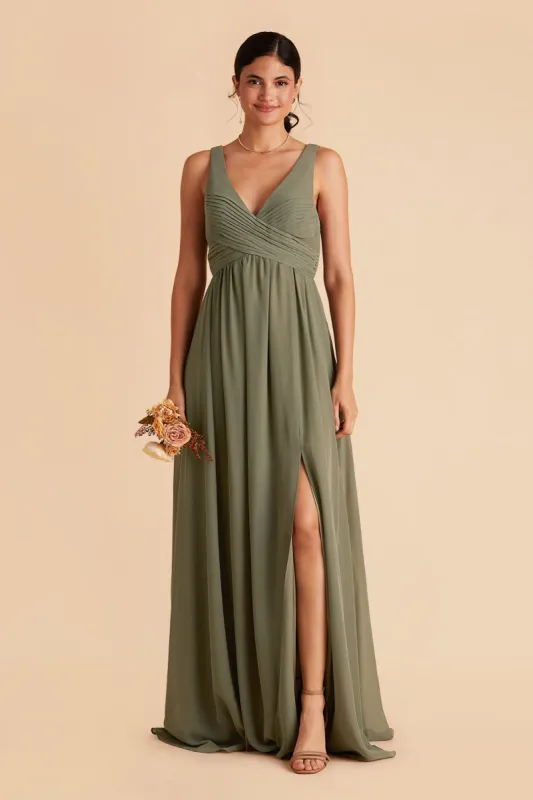 Laurie Empire Dress - Moss Green sold by Birdy Grey