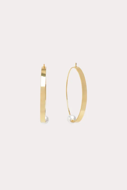 South Beach Pearl Hoop Earrings - Gold sold by Birdy Grey