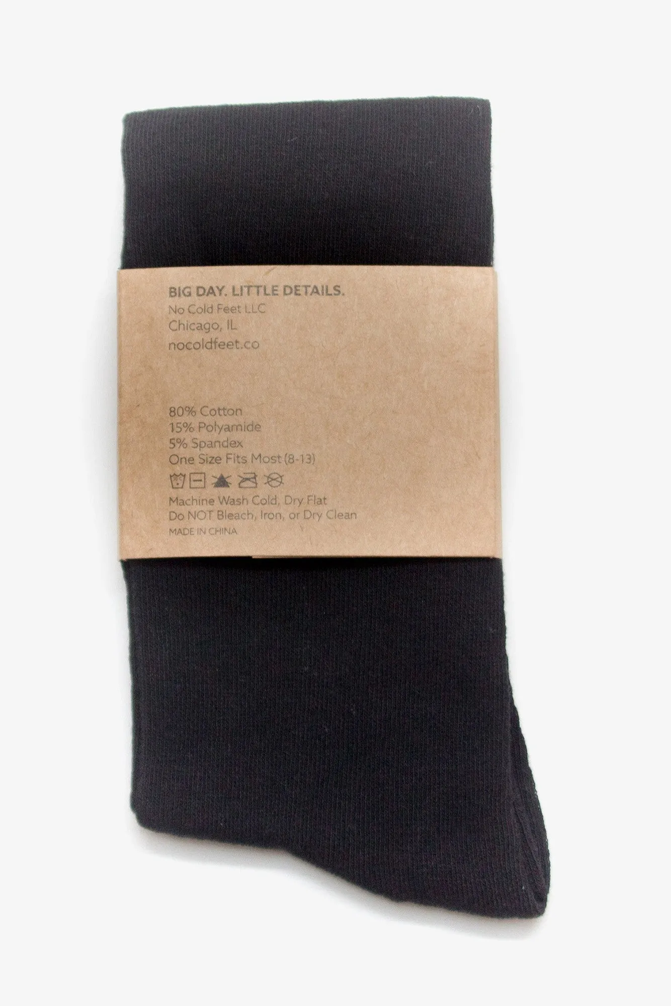 Solid Groomsmen Socks By No Cold Feet - Black sold by Birdy Grey product image thumbnail 3
