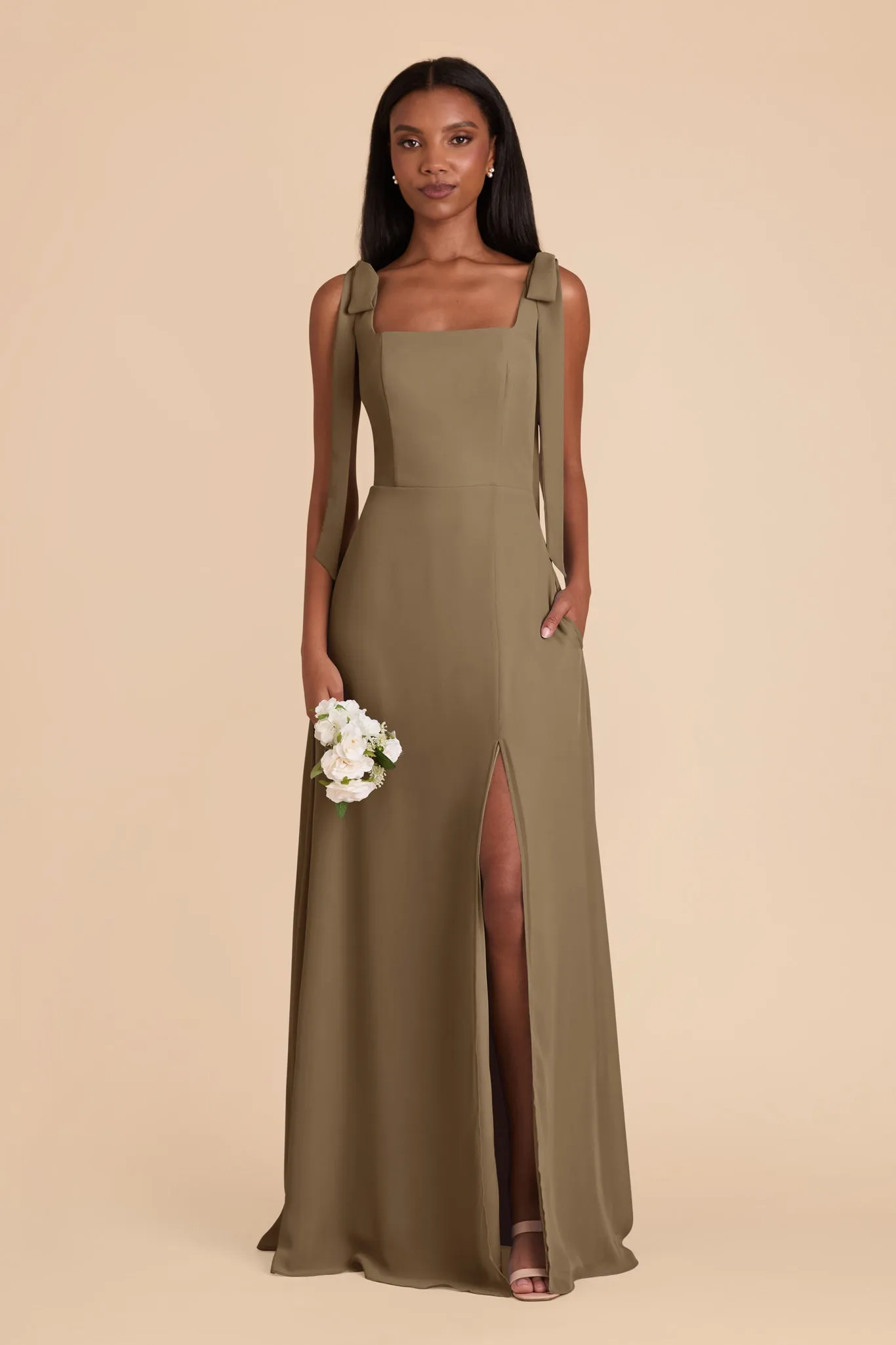 Alex Convertible Dress Chiffon - Moss Green sold by Birdy Grey product image thumbnail 4