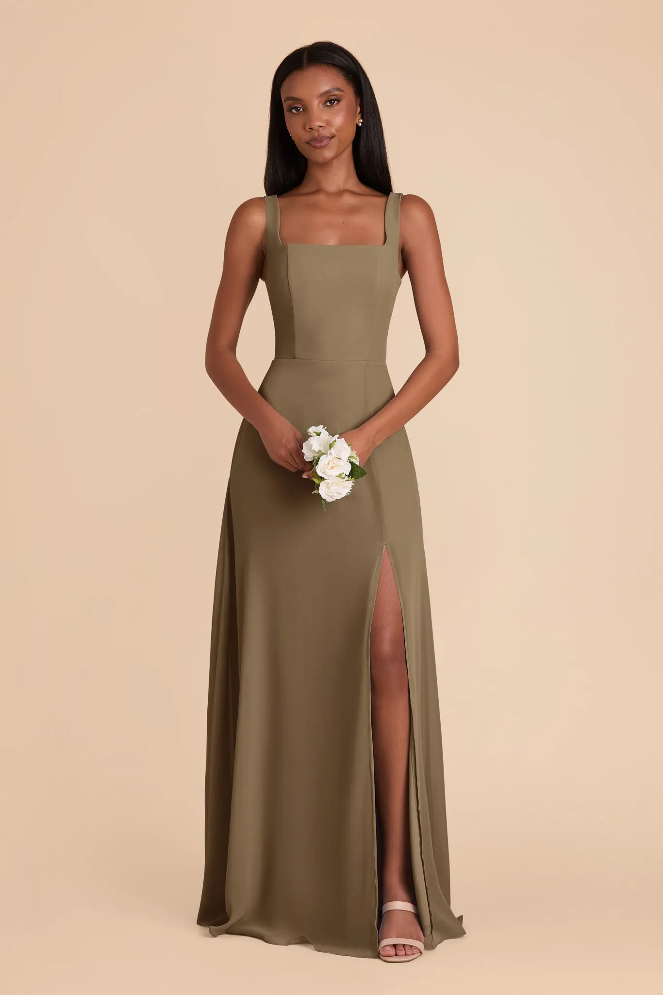 Alex Convertible Dress Chiffon - Moss Green sold by Birdy Grey