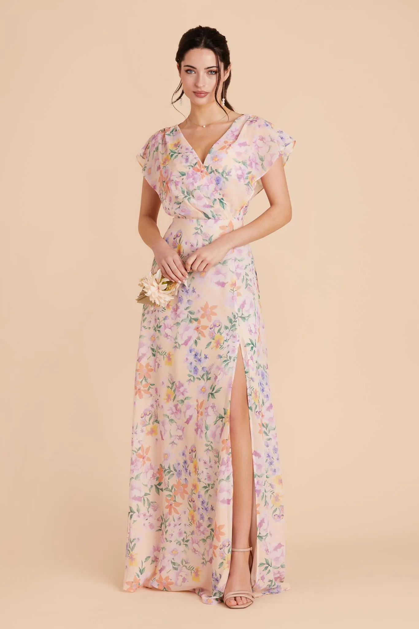 Violet Chiffon Dress - Botanical Blooms sold by Birdy Grey product image thumbnail 3