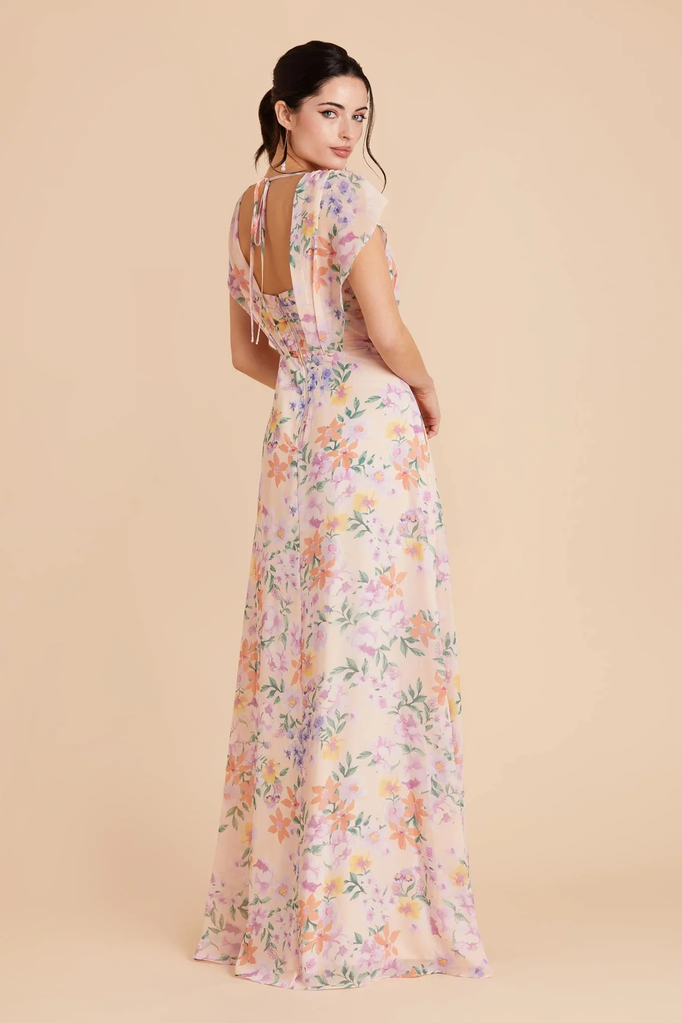 Violet Chiffon Dress - Botanical Blooms sold by Birdy Grey product image thumbnail 2