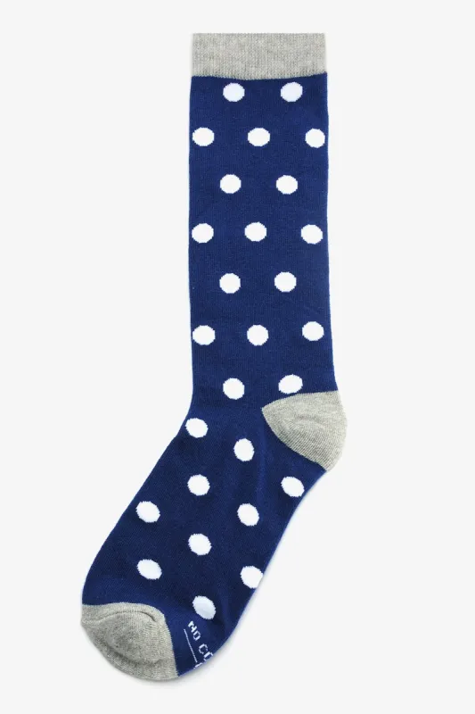 Polka Dot Groomsmen Socks By No Cold Feet - Blue sold by Birdy Grey