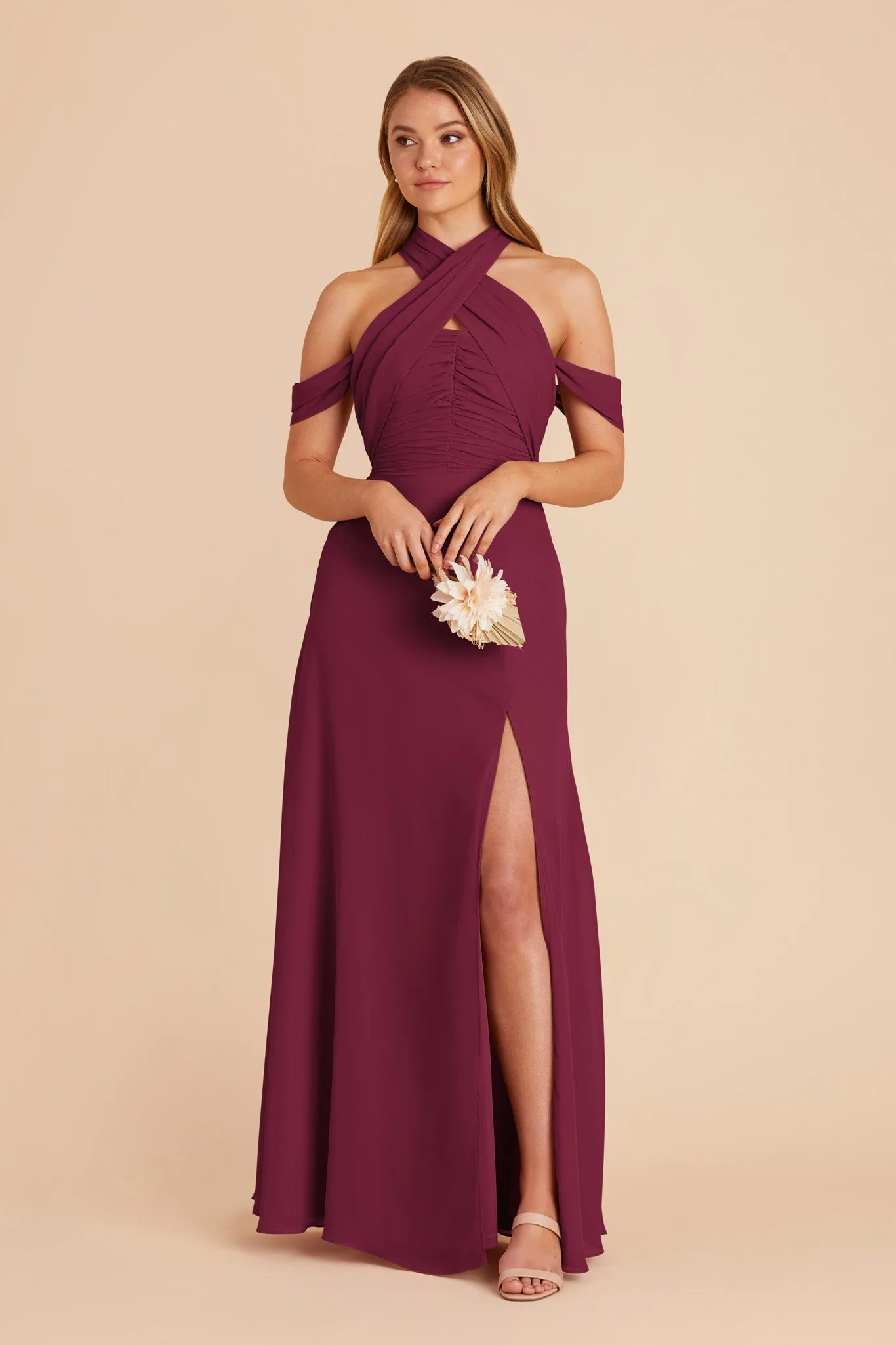 Cara Chiffon Dress - Berry sold by Birdy Grey