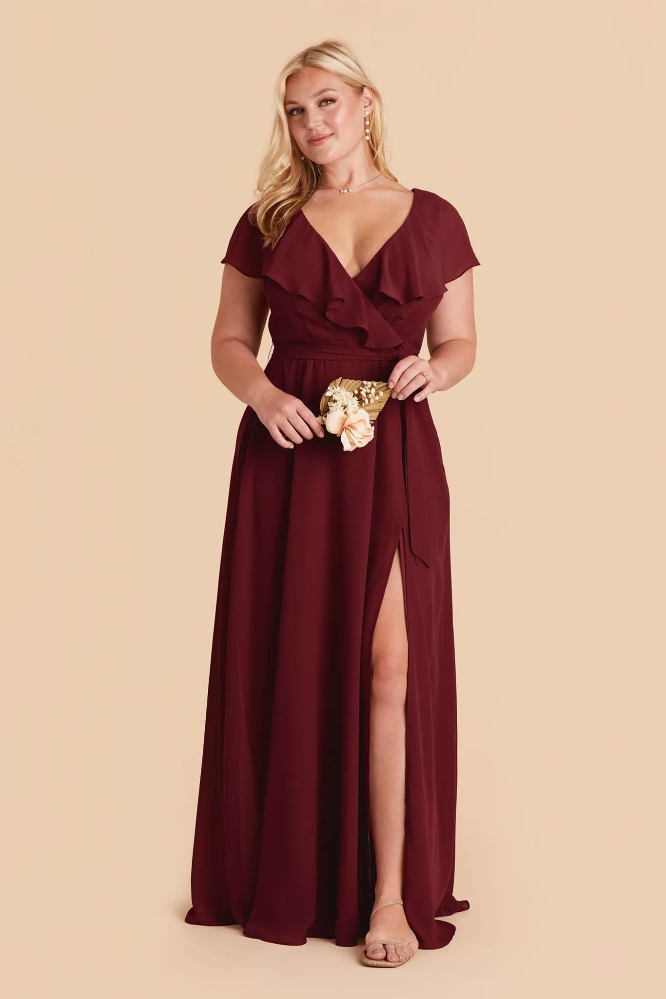 Jackson Chiffon Dress - Cabernet sold by Birdy Grey
