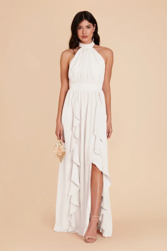 Joyce Chiffon Dress - White sold by Birdy Grey