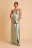 Cindy Shiny Satin Dress - Sage sold by Birdy Grey