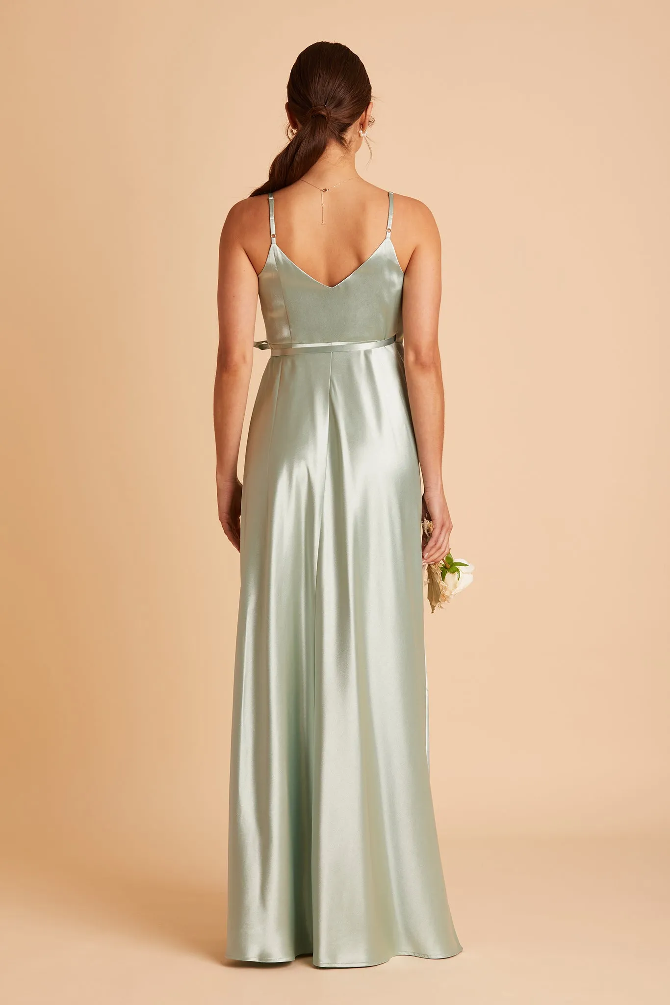 Cindy Shiny Satin Dress - Sage sold by Birdy Grey product image thumbnail 3