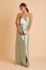 Cindy Shiny Satin Dress - Sage sold by Birdy Grey