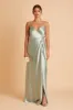 Cindy Shiny Satin Dress - Sage sold by Birdy Grey