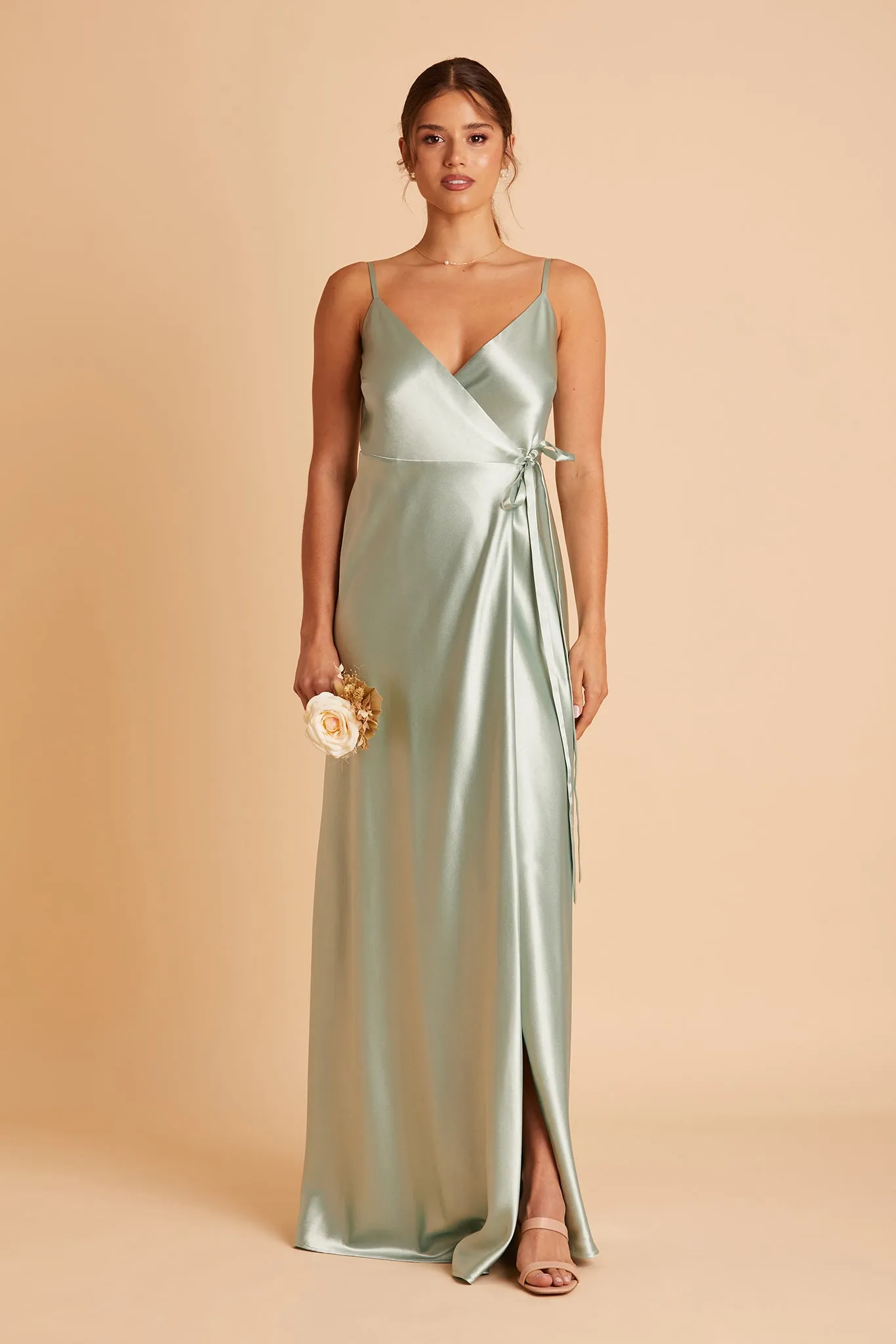 Cindy Shiny Satin Dress - Sage sold by Birdy Grey product image thumbnail 5
