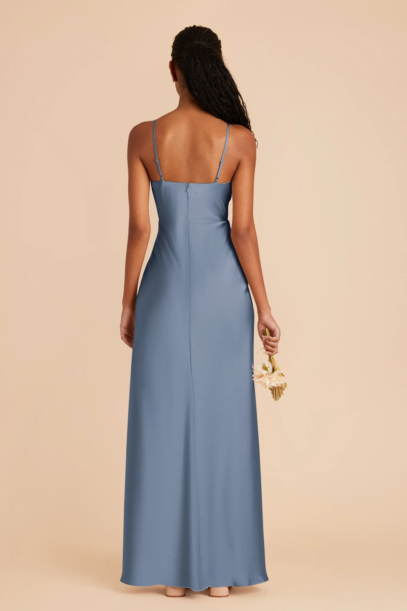 Lisa Long Matte Satin Dress - French Blue sold by Birdy Grey product image thumbnail 5