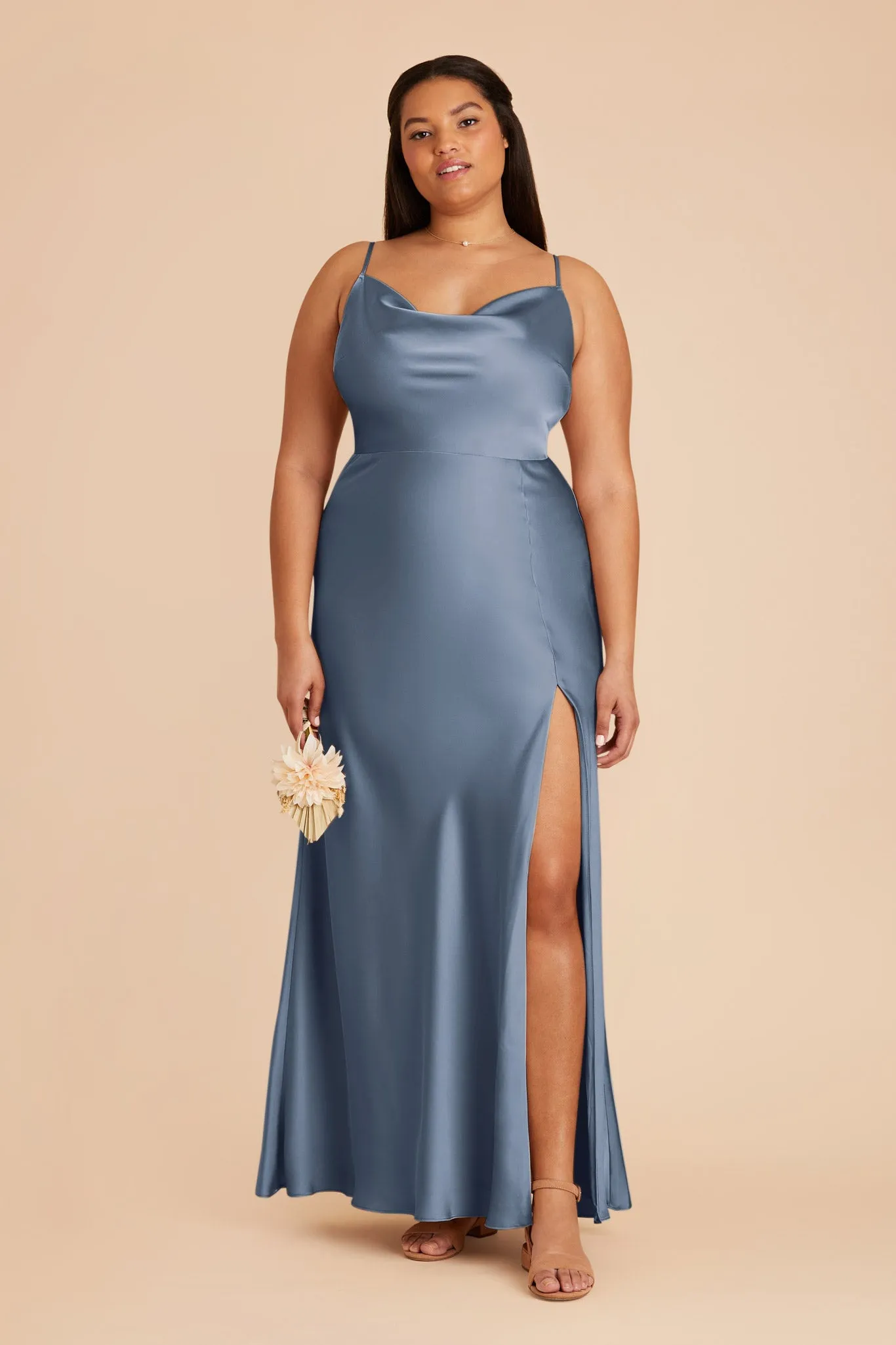 Lisa Long Matte Satin Dress - French Blue sold by Birdy Grey product image thumbnail 2