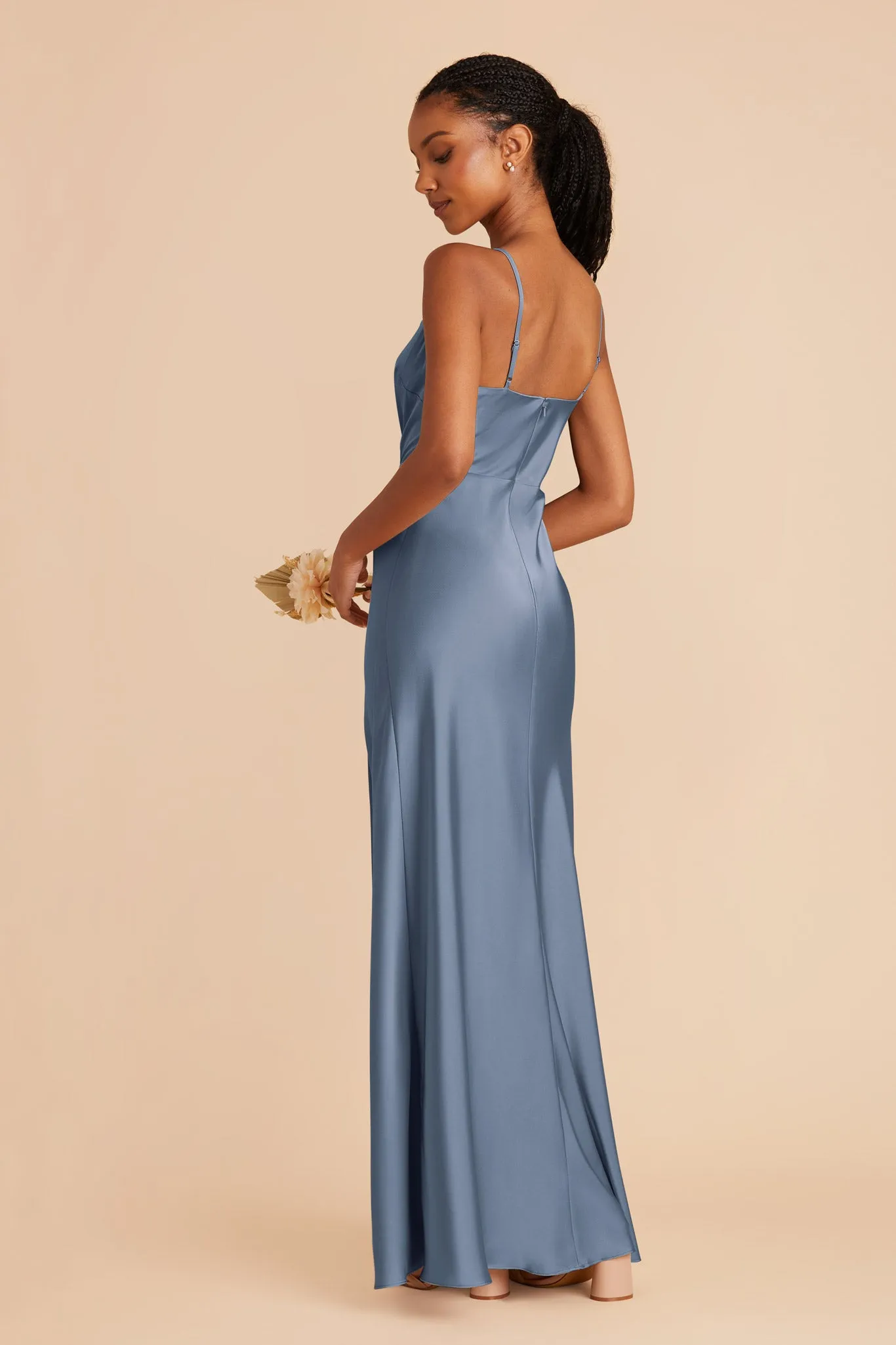 Lisa Long Matte Satin Dress - French Blue sold by Birdy Grey product image thumbnail 4