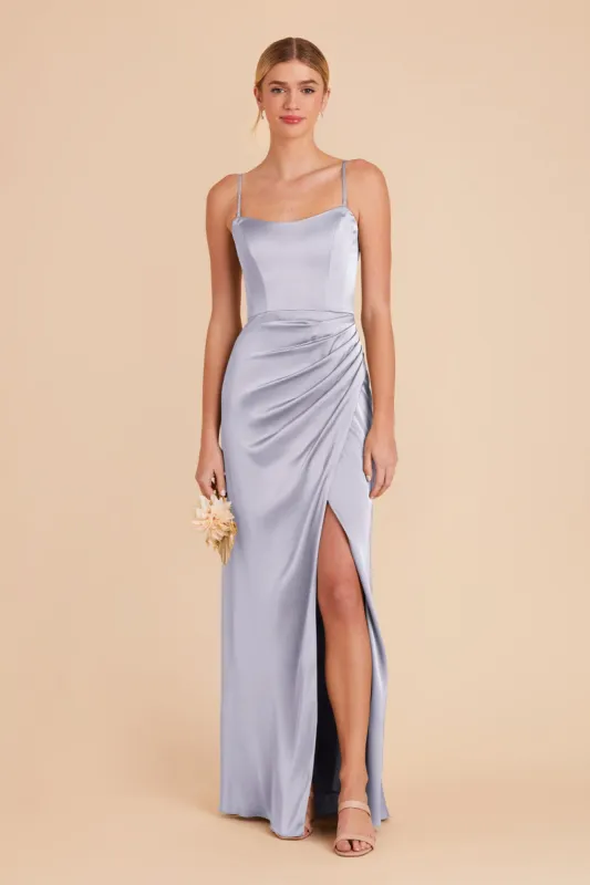 Anne Matte Satin Dress - Periwinkle Blue sold by Birdy Grey