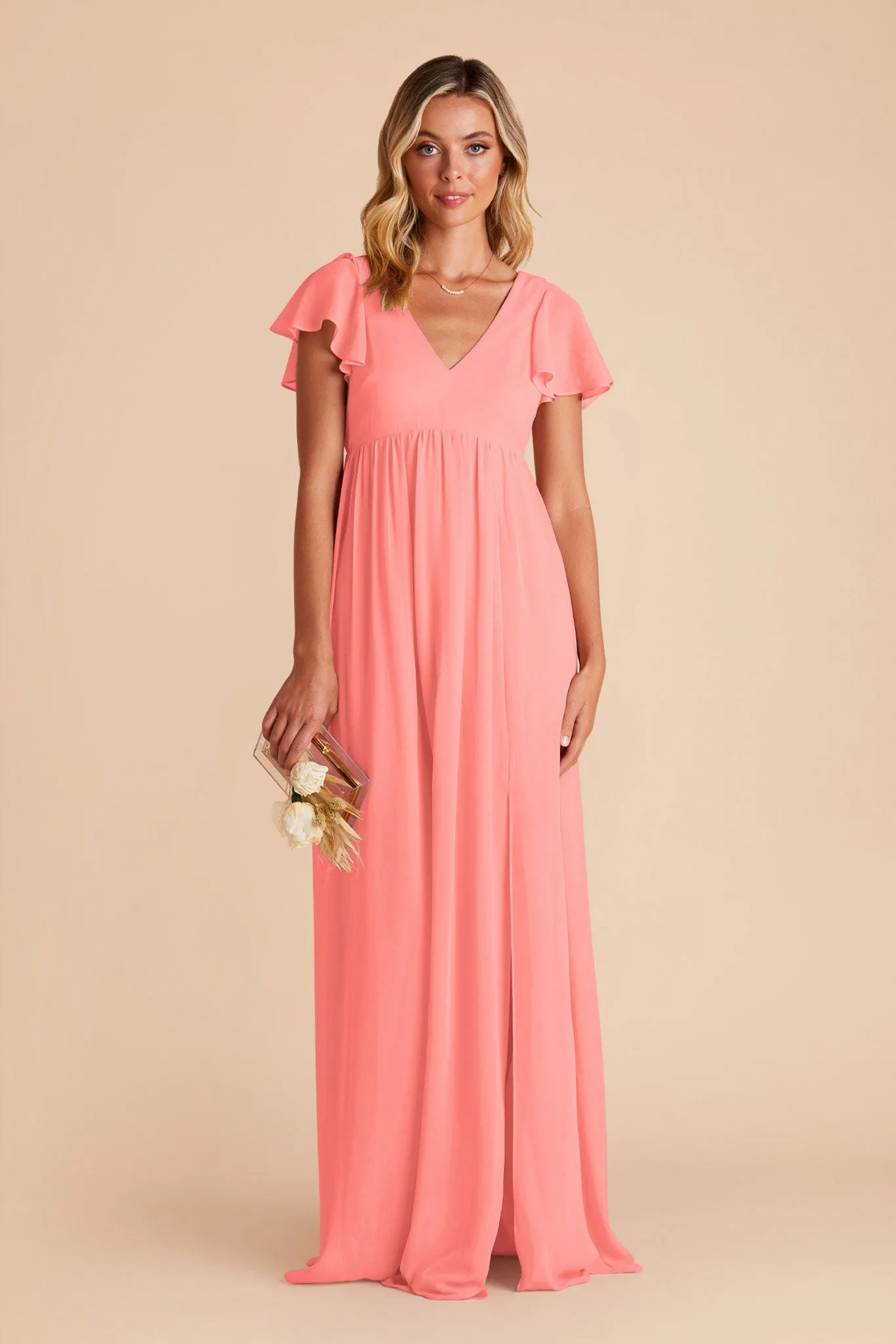 Hannah Empire Dress - Coral Pink sold by Birdy Grey product image thumbnail 3