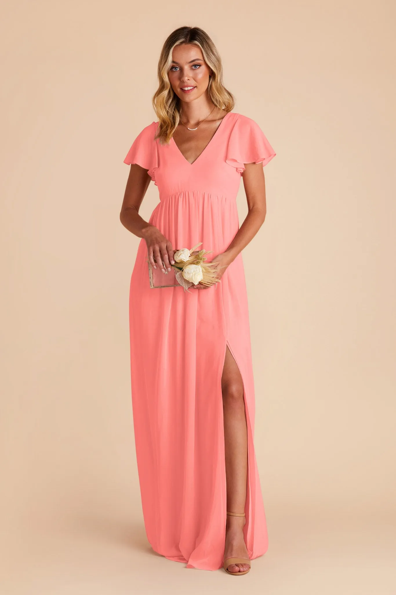 Hannah Empire Dress - Coral Pink sold by Birdy Grey product image thumbnail 4
