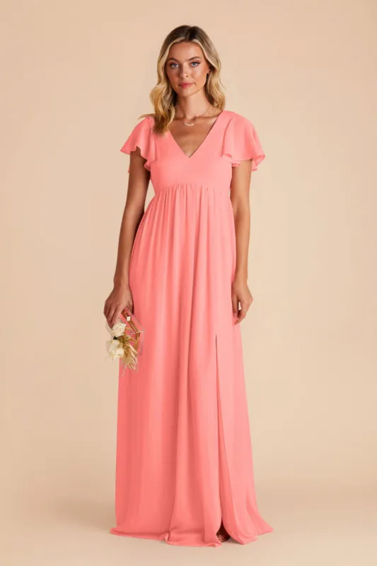 Hannah Empire Dress - Coral Pink sold by Birdy Grey