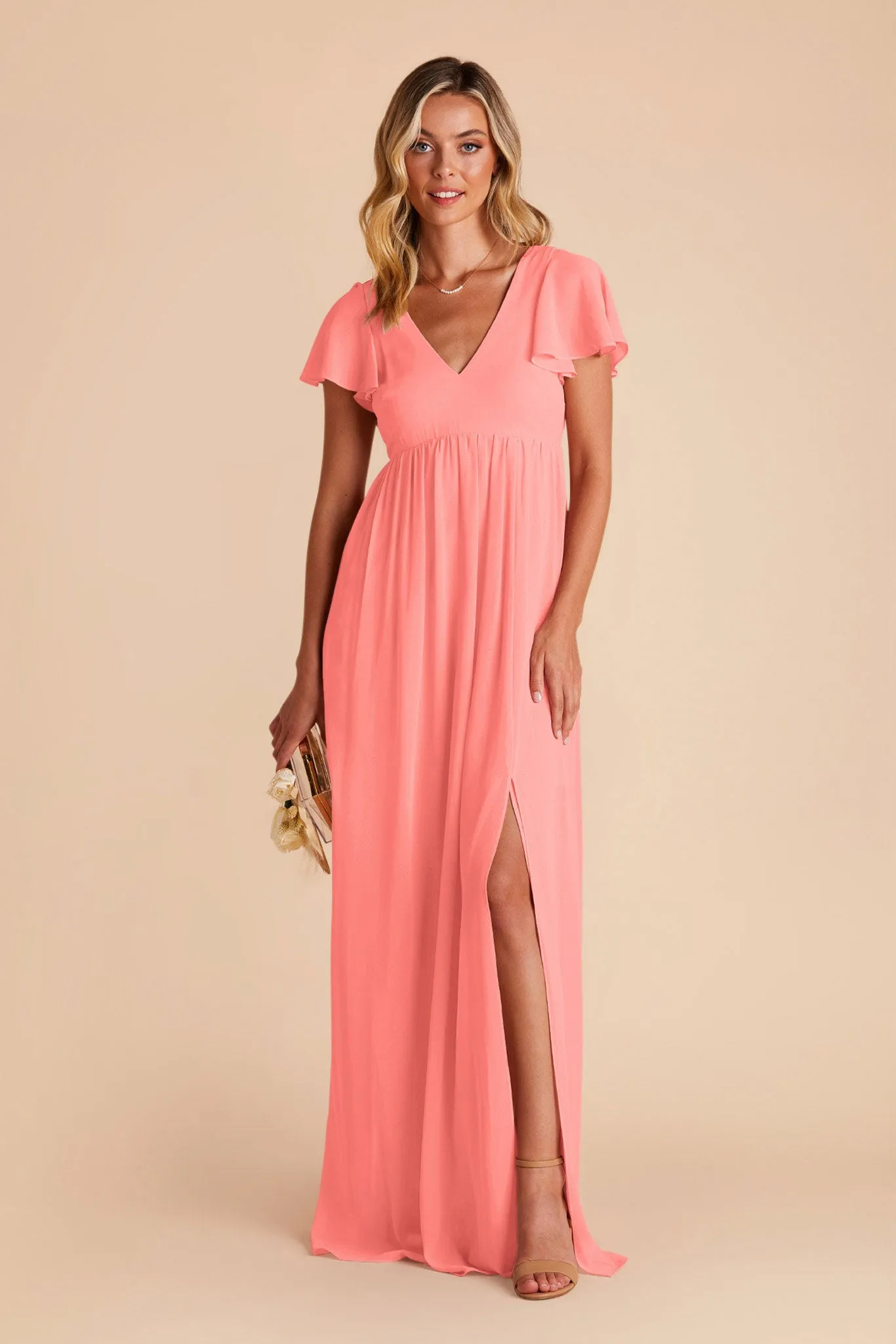 Hannah Empire Dress - Coral Pink sold by Birdy Grey product image thumbnail 5
