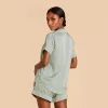 Jonny Satin Pajama Set - Sage sold by Birdy Grey