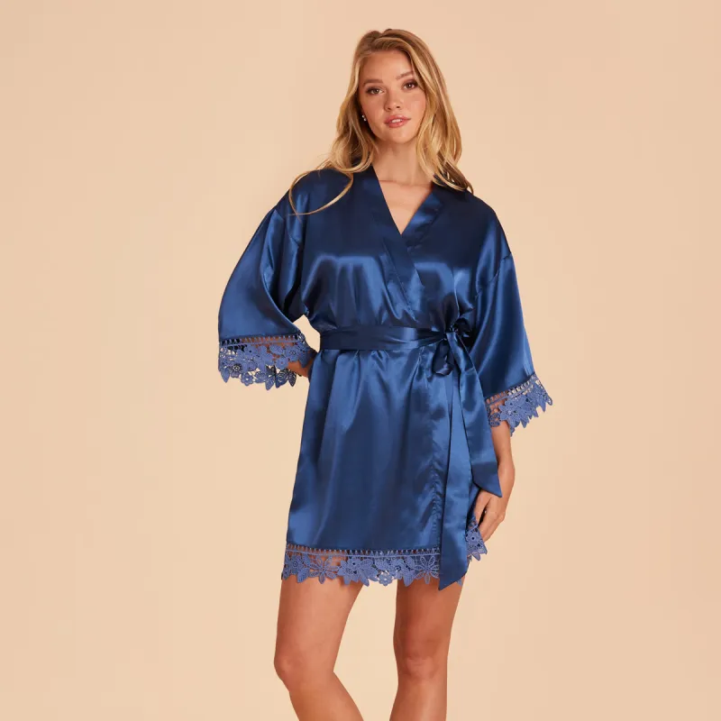 Claudine Lace Robe - Slate Blue sold by Birdy Grey