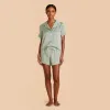 Jonny Satin Pajama Set - Sage sold by Birdy Grey
