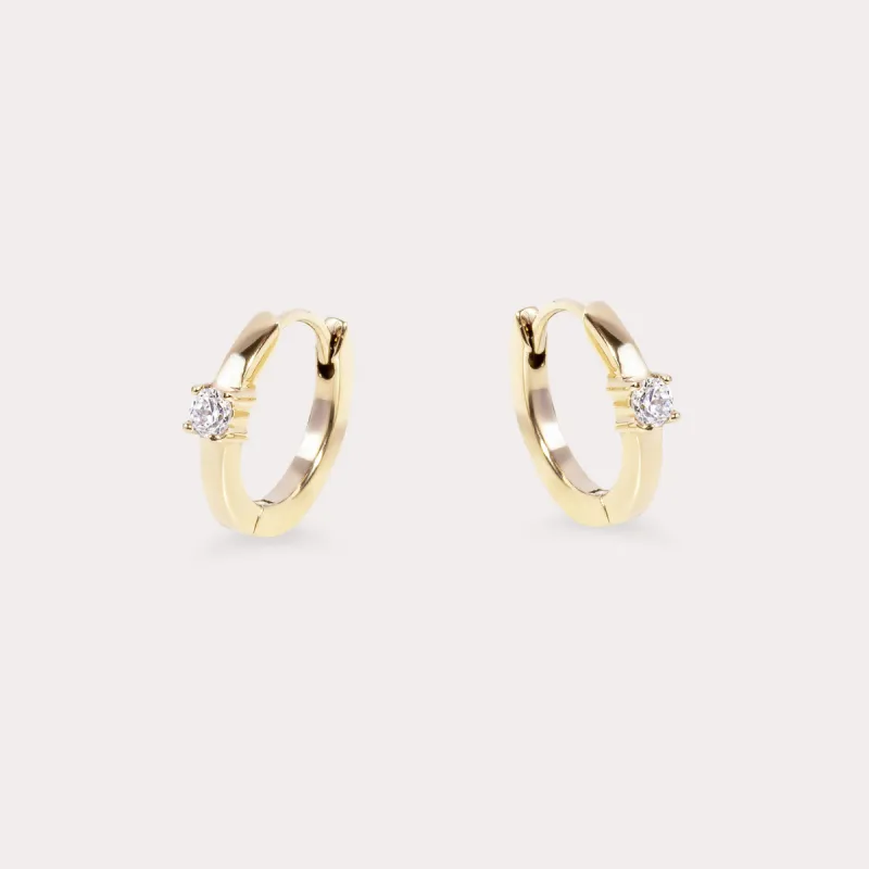 Royal Huggie Earrings -  Gold sold by Birdy Grey