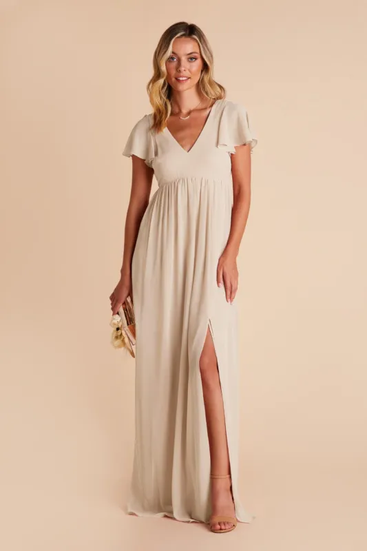 Hannah Empire Dress - Neutral Champagne sold by Birdy Grey