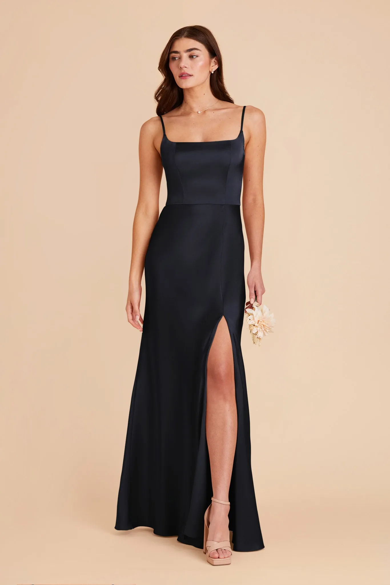 Mai Matte Satin Dress - Navy sold by Birdy Grey product image thumbnail 3
