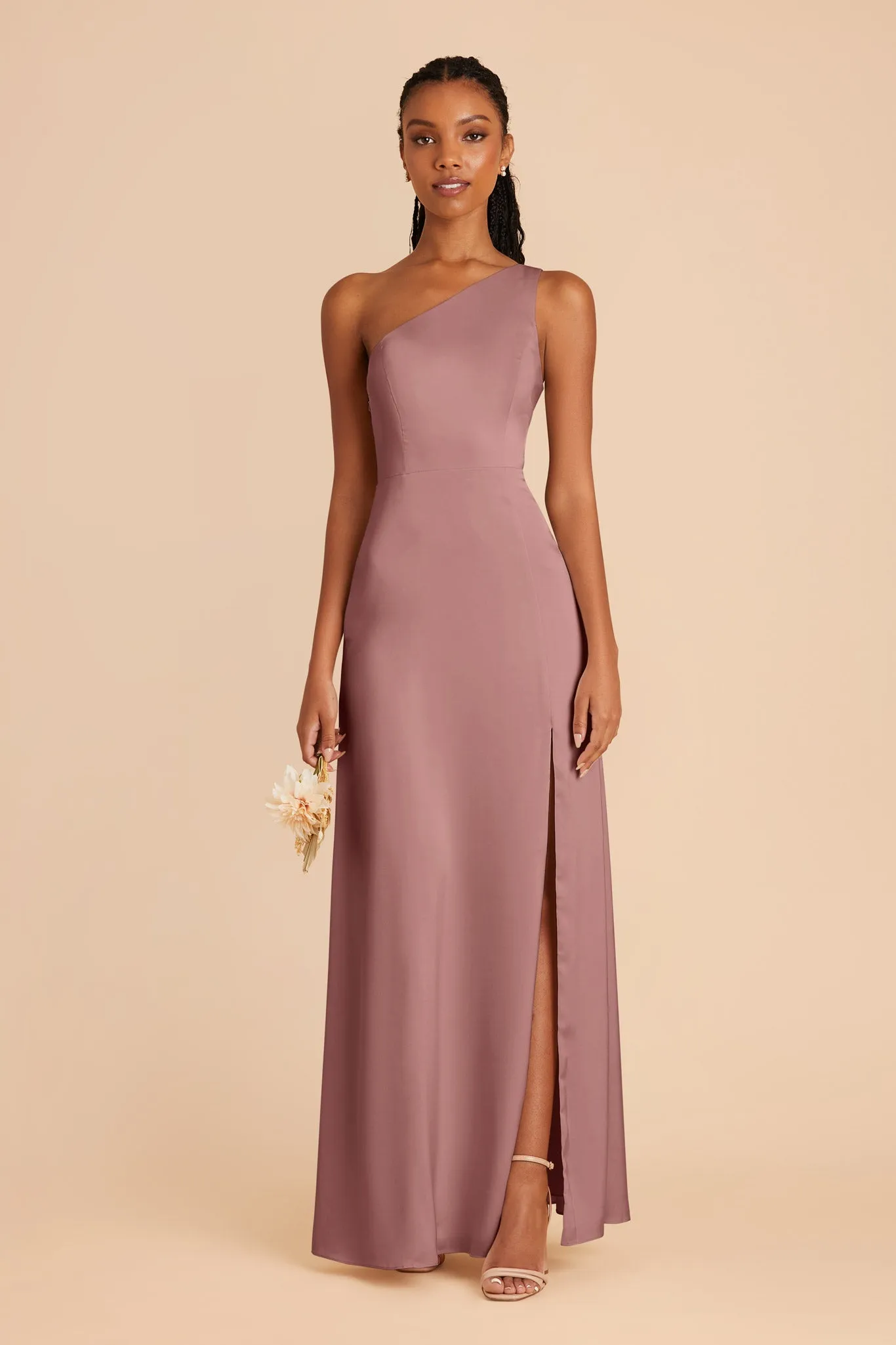 Kira Matte Satin Dress - Dark Mauve sold by Birdy Grey
