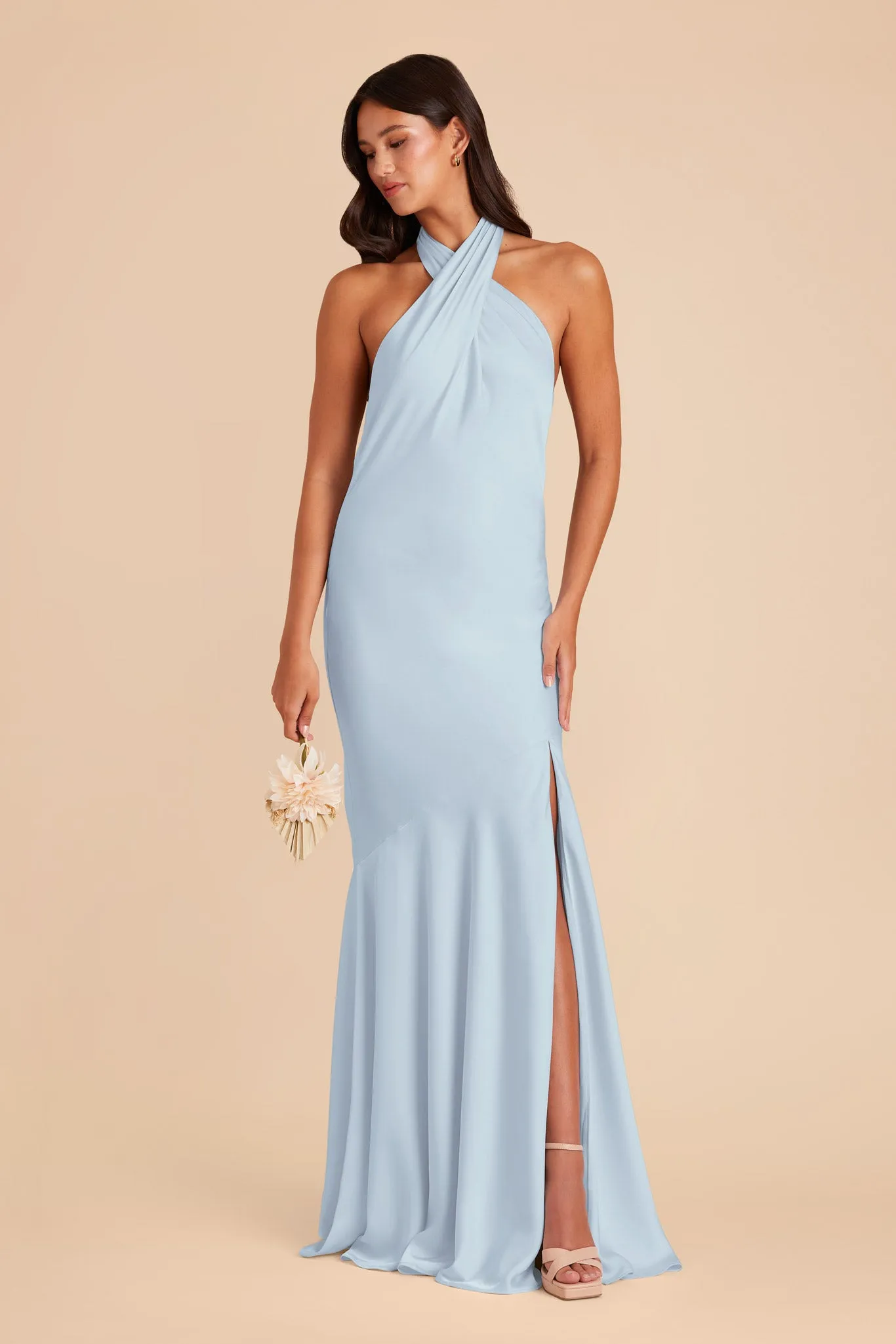 Stephanie Matte Satin Dress - Mist Blue sold by Birdy Grey product image thumbnail 3