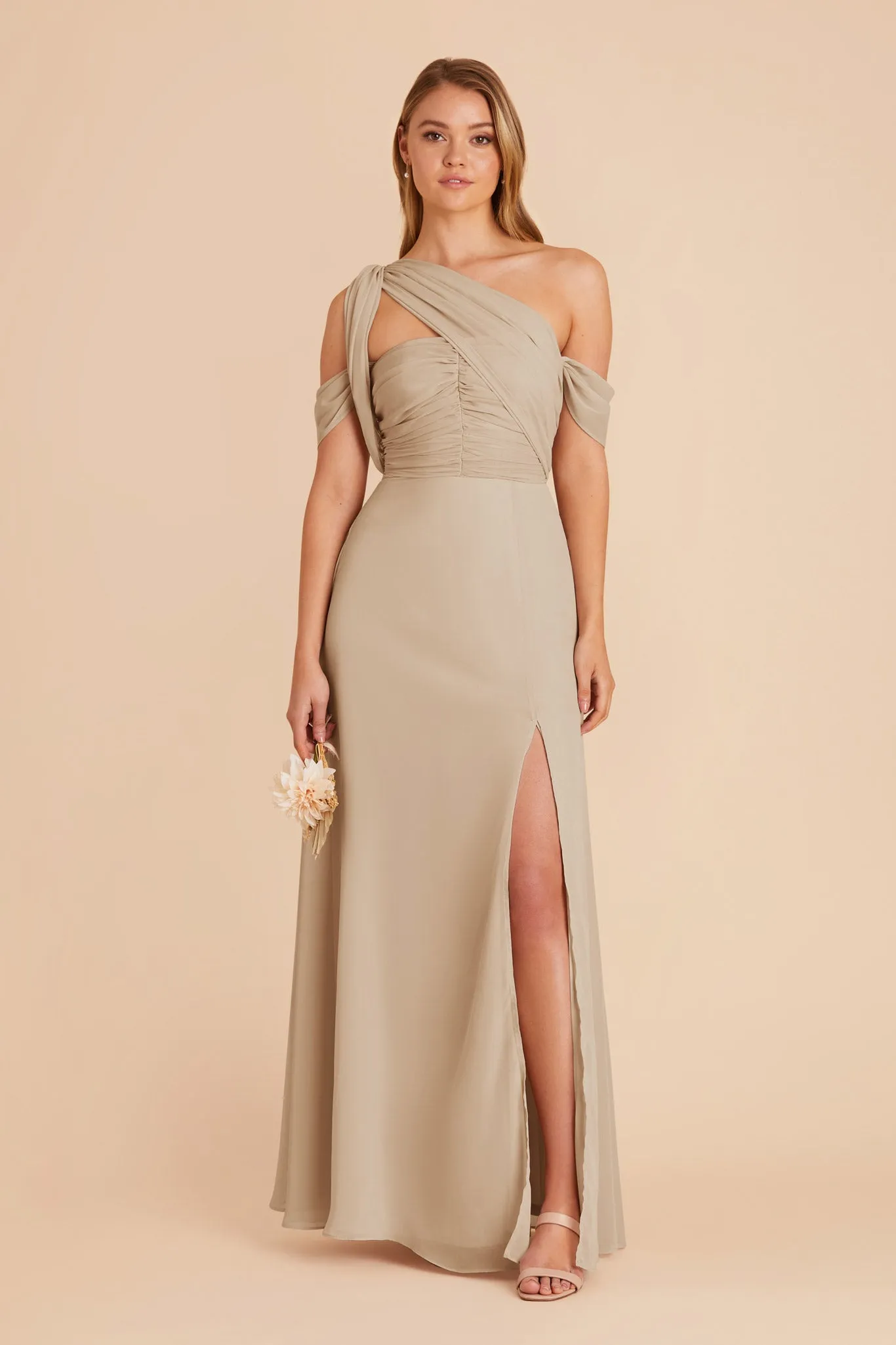 Cara Chiffon Dress - Almond sold by Birdy Grey product image thumbnail 3