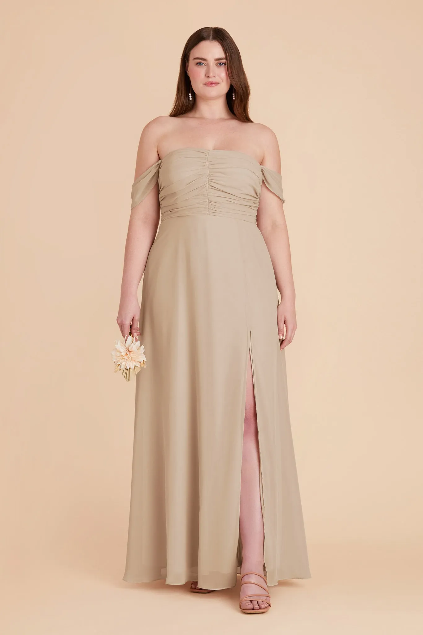 Cara Chiffon Dress - Almond sold by Birdy Grey