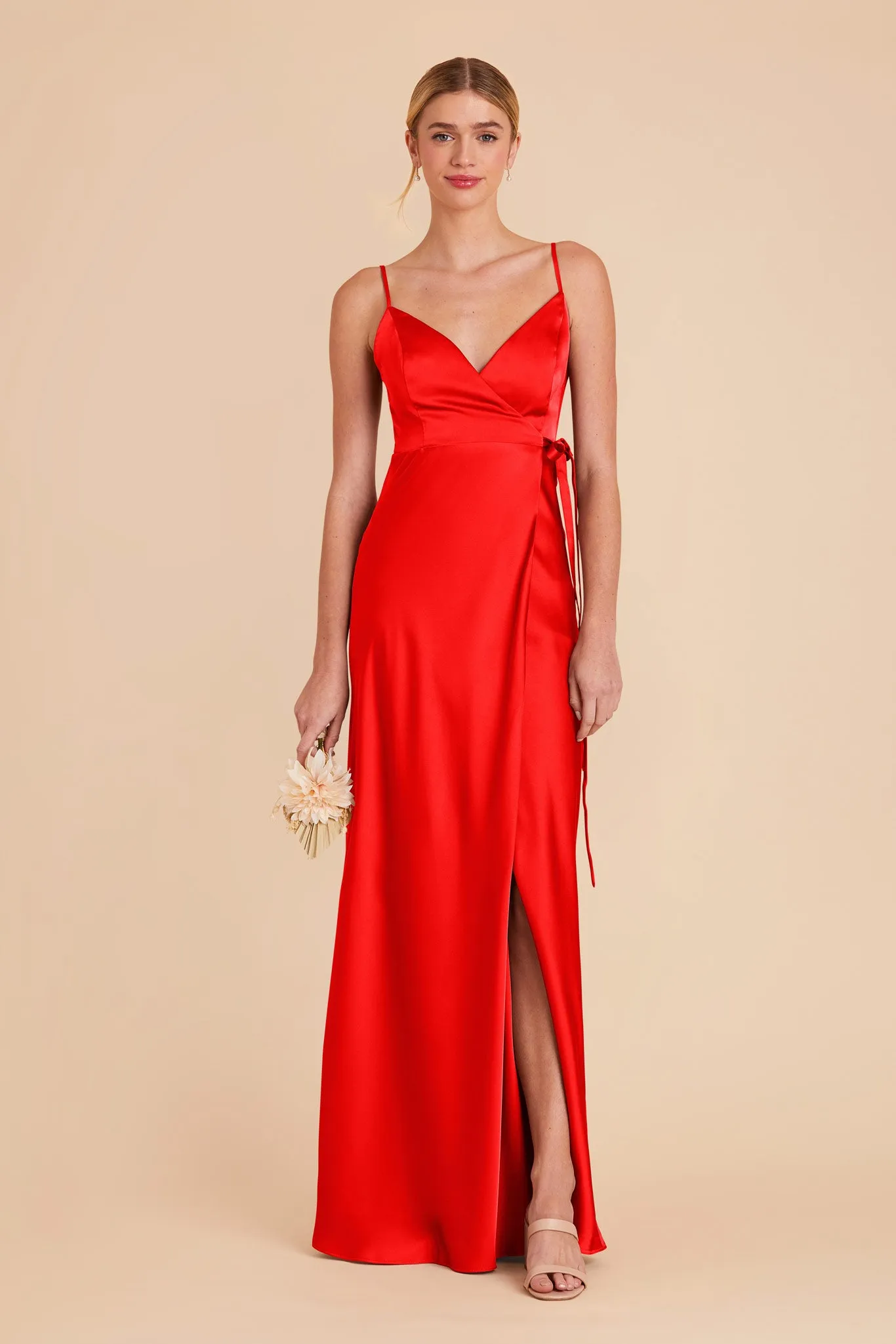 Cindy Matte Satin Dress - Lipstick Red sold by Birdy Grey