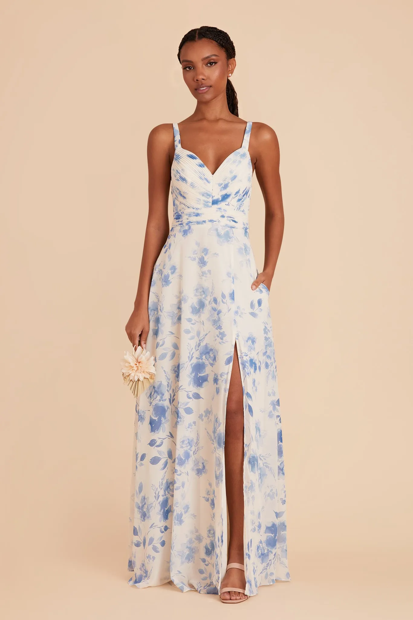 Deborah Chiffon Dress - Blue Rococo Floral sold by Birdy Grey product image thumbnail 3