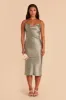 Lisa Shiny Satin Midi Dress - Moss Green sold by Birdy Grey